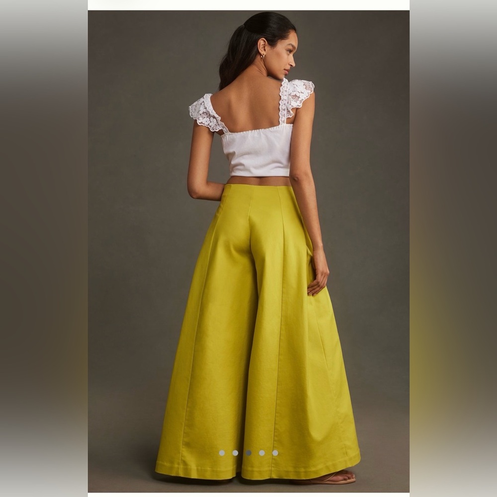 Maeve A-line Palazzo Pants Lime Color Size 4 - Picture 3 of 6